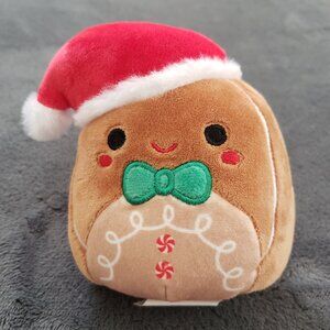 Squishmallows Jordan The Gingerbread Boy Christmas Plush Ornament 4 inches